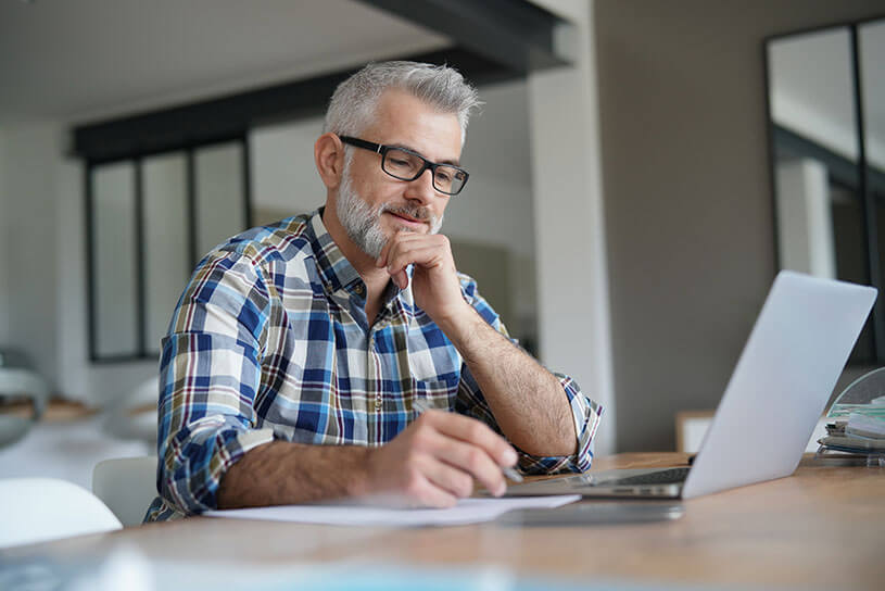 Man working on laptop