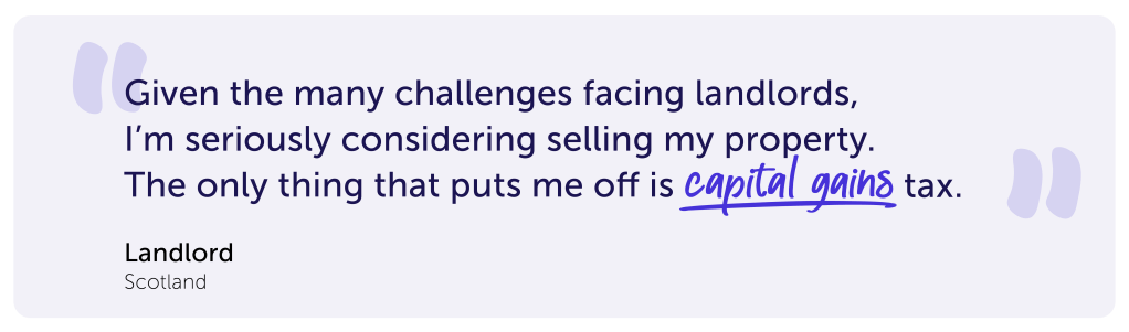 A landlord explains why a high capital gains tax bill is preventing them from selling their buy-to-let property